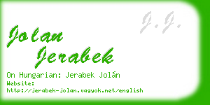 jolan jerabek business card